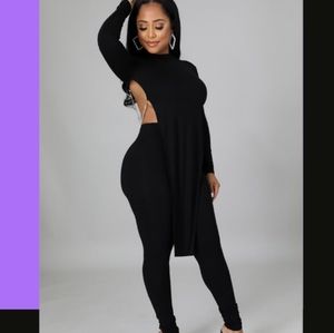 Black backless 2piece